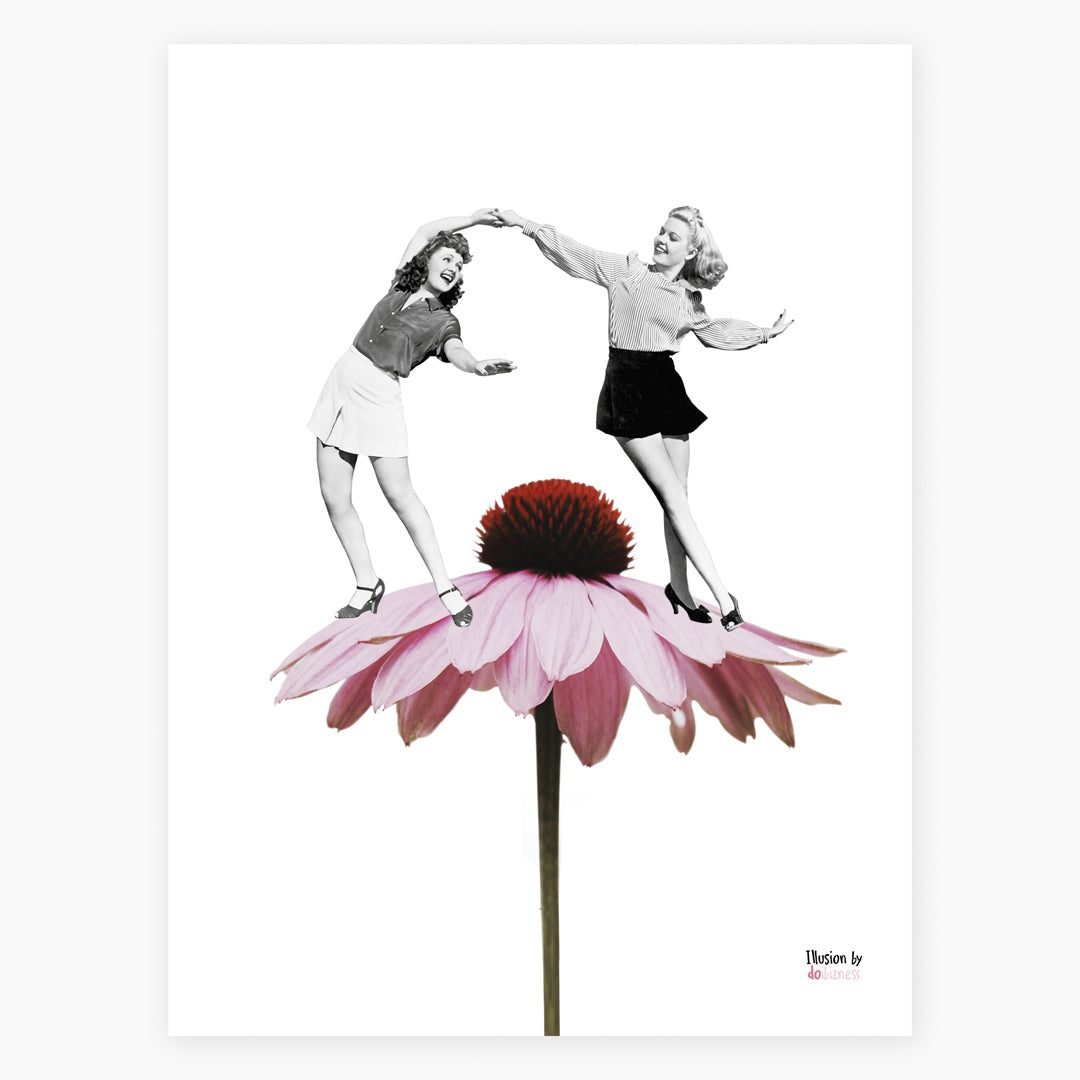 Lámina emocional decorativa ilusión baile flor.