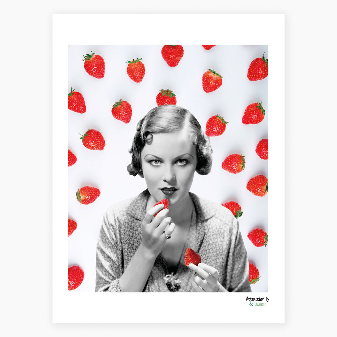 Lámina emocional decorativa atracción fresas.