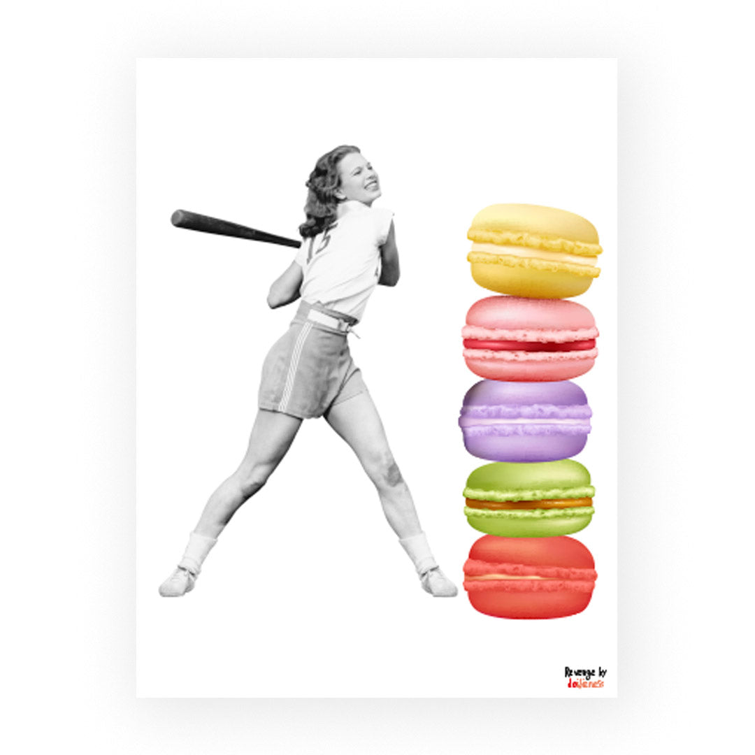 Lámina decorativa  emociones venganza beisbol y macaroons
