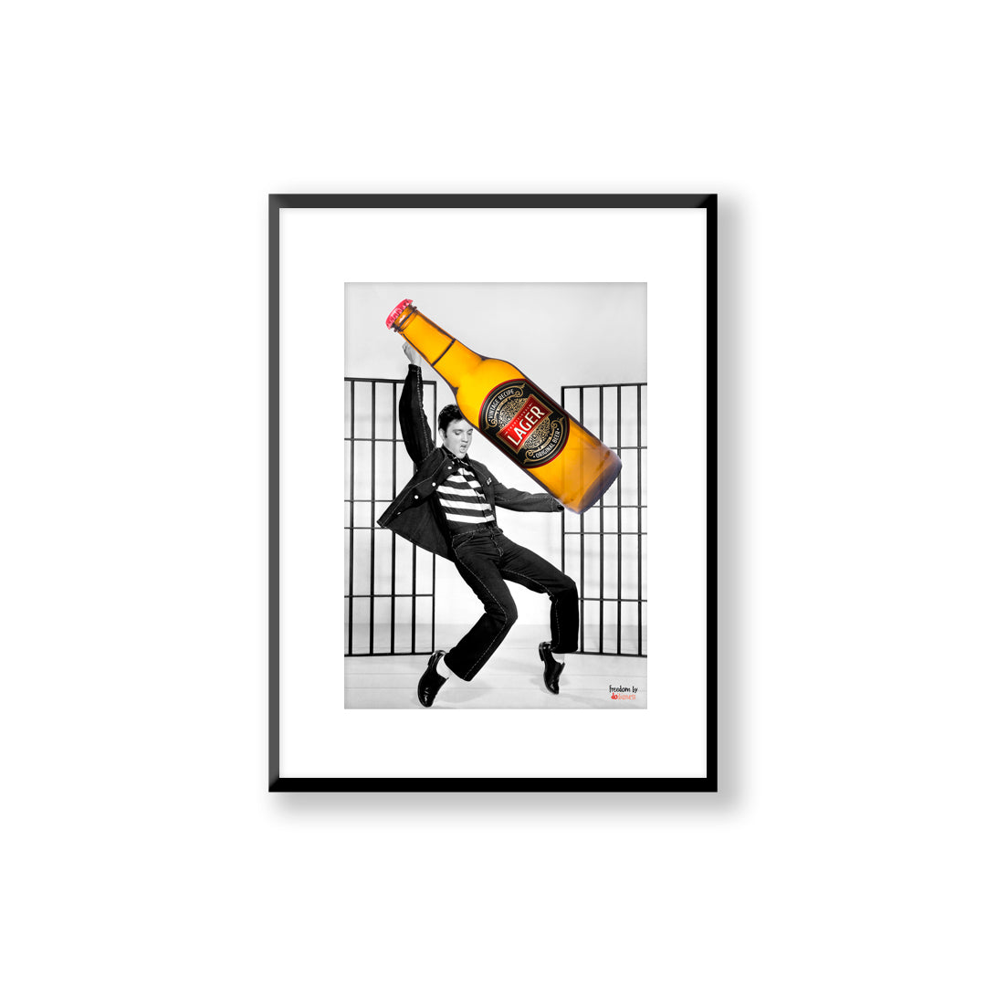 Lámina emocional decorativa liberación cerveza Elvis.