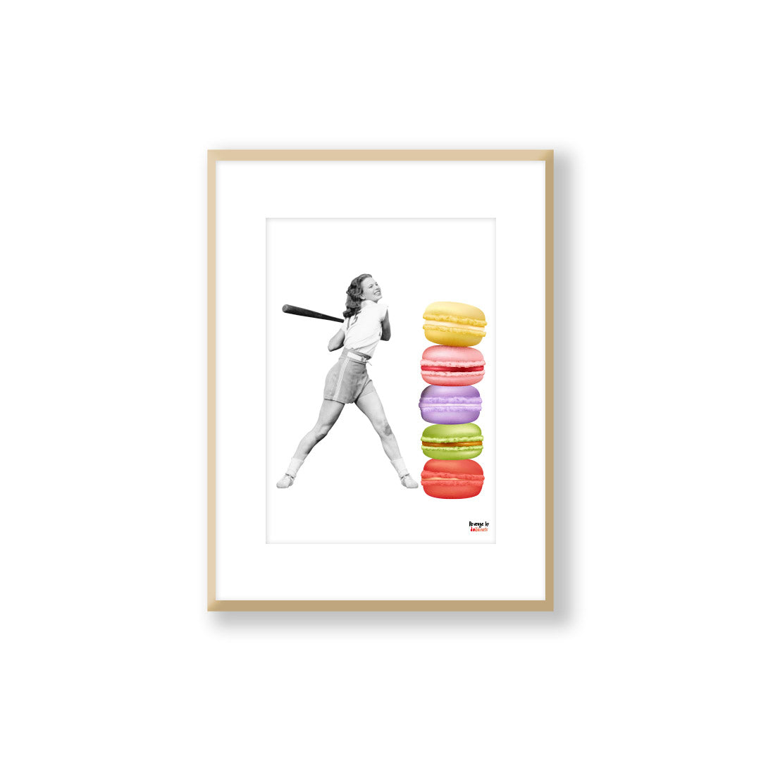 Lámina decorativa  emociones venganza beisbol y macaroons