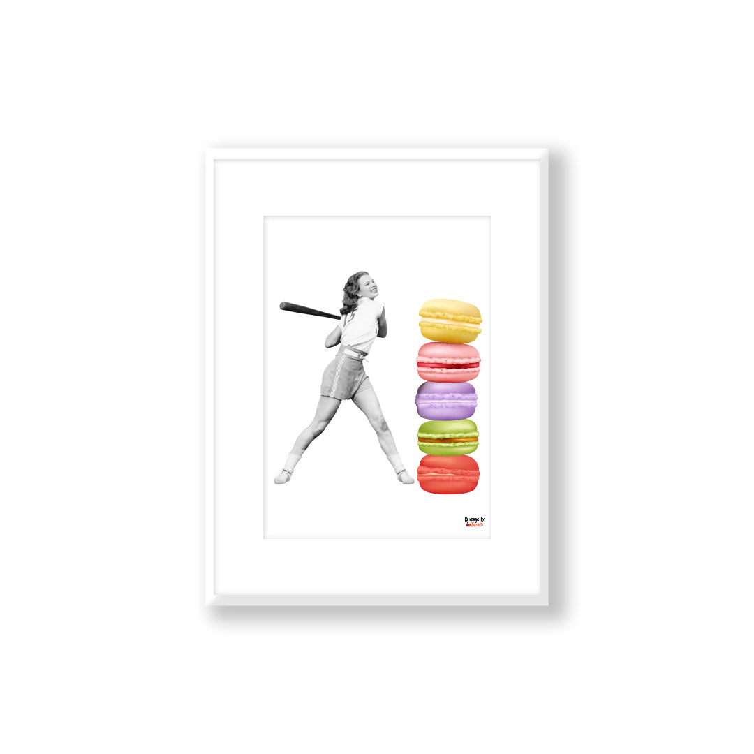 Lámina decorativa  emociones venganza beisbol y macaroons