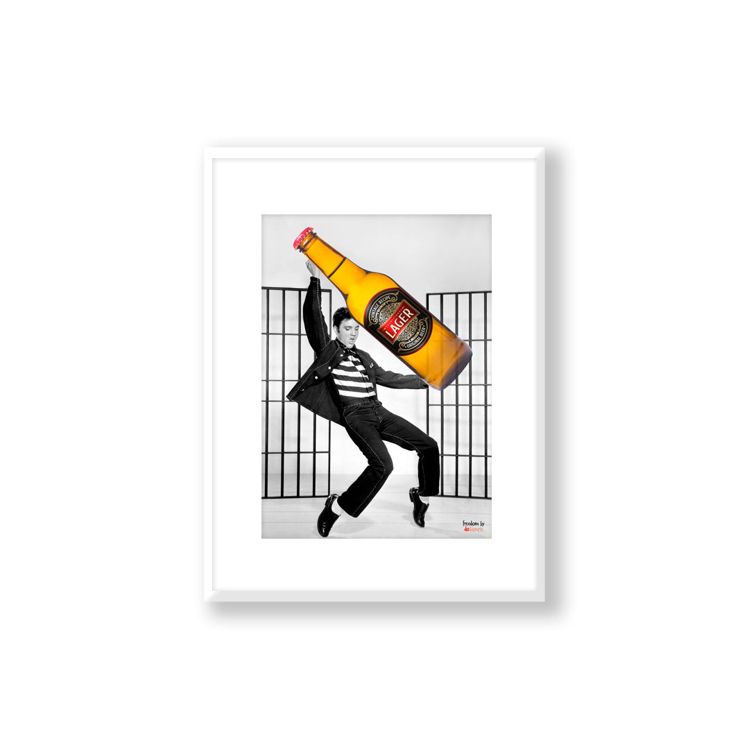 Lámina emocional decorativa liberación cerveza Elvis.