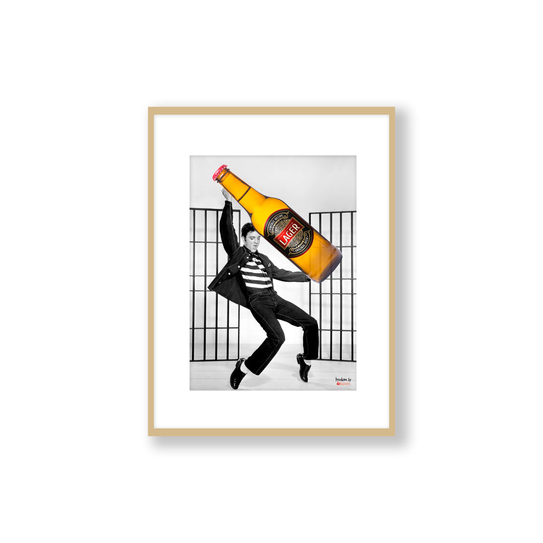 Lámina emocional decorativa liberación cerveza Elvis.