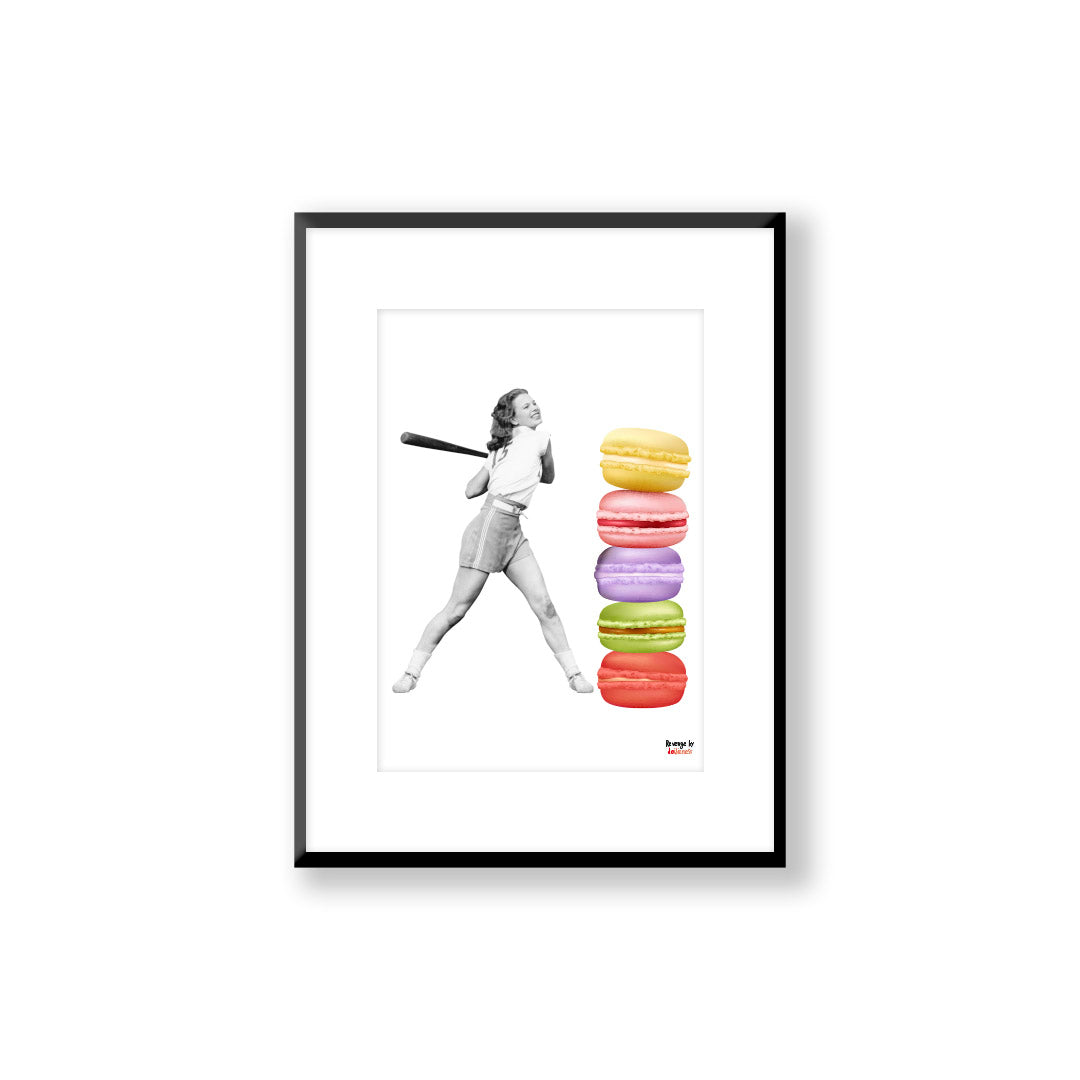 Lámina decorativa  emociones venganza beisbol y macaroons